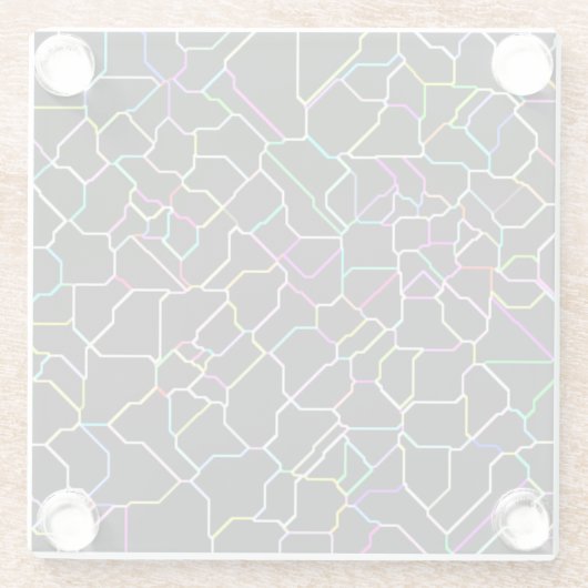 Neon Tile Glass Onderzetter Glazen Onderzetter (Achterkant)