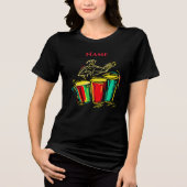 Neon Timbales Line Art | Levendig muzikaal T-shirt (Voorkant)