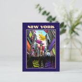 Neon Times Square met aangepaste tekst – New York Briefkaart (Staand voorkant)