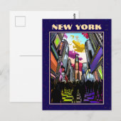 Neon Times Square met aangepaste tekst – New York Briefkaart (Voorkant / Achterkant)