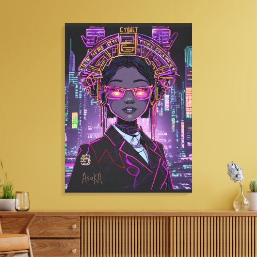 Neon Toekomst ID1028 Canvas Afdruk (Insitu (Woonkamer))