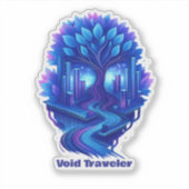 Neon Toekomst Wereld Sticker (Voorkant)