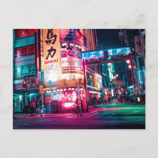 Neon Tokio Straathoek Briefkaart