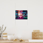 Neon Tokio Straathoek Poster (Keuken)