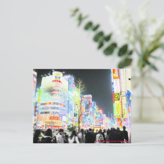 Neon Tokyo Briefkaart (Staand voorkant)