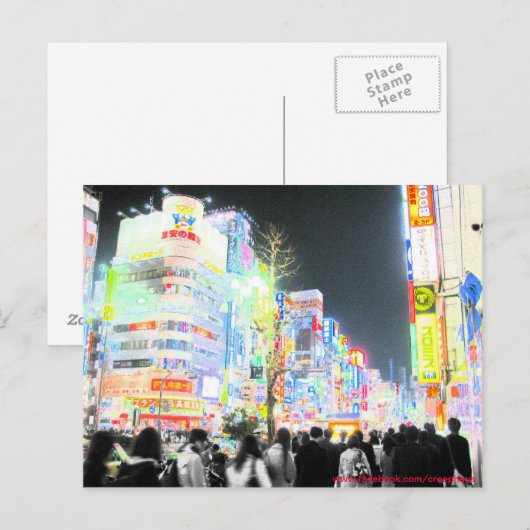 Neon Tokyo Briefkaart (Voorkant / Achterkant)