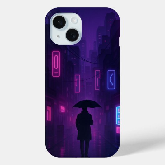 Neon Tokyo iPhone Case – Cyberpunk City Night Vibe (Achterkant)