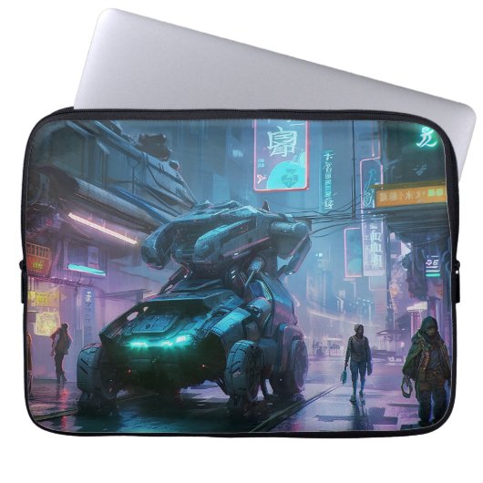 Neon Tokyo Nights (Cyber Edition) Laptop Sleeve (Voorkant)