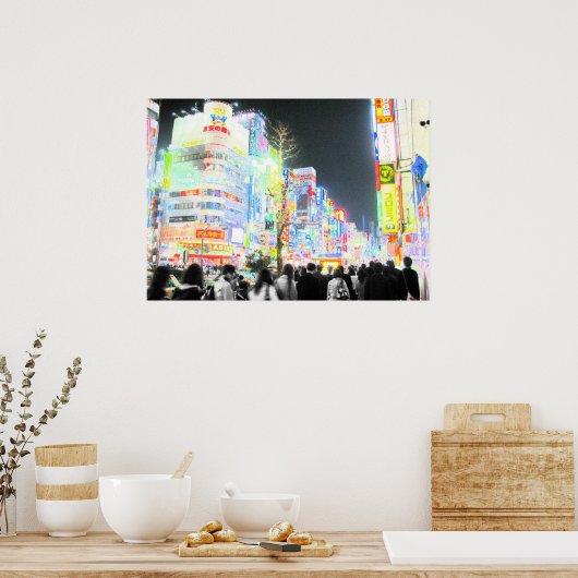 Neon Tokyo Poster (Keuken)