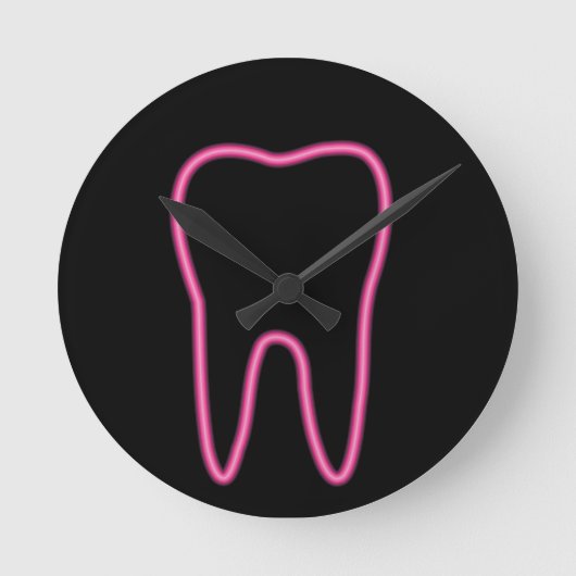 Neon tooth ronde klok (Voorkant)
