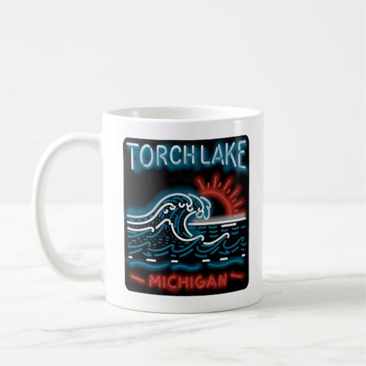 Neon Torch Lake Michigan Koffiemok (Links)