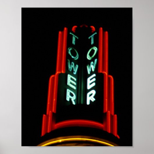  Neon Tower Records tekenen 1979 Poster (Voorkant)