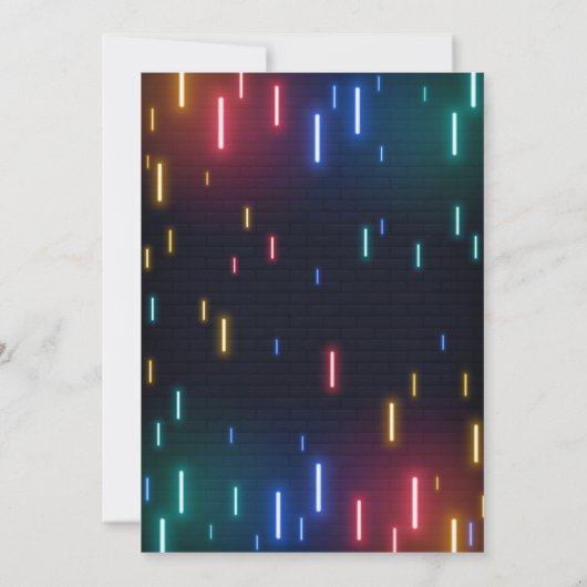 Neon Trampoline Bounce Birthday Party Kaart (Achterkant)