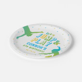 Neon Trampoline Park Boys Birthday Party Papieren Bordje (Gekanteld)