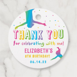Neon Trampoline Park Girls Birthday Favor Tags Bedankjes Labels