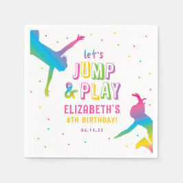Neon Trampoline Park Girls Birthday Party Napkins Servet