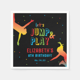 Neon Trampoline Park Kids Birthday Party Napkins Servet