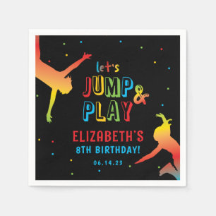 Neon Trampoline Park Kids Birthday Party Napkins Servet