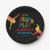 Neon Trampoline Park Kinderen van Birthday Partij Papieren Bordje (Voorkant)