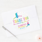 Neon Trampoline Park Meisjes Verjaardagsgunst Ronde Sticker (Envelop)