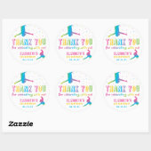 Neon Trampoline Park Meisjes Verjaardagsgunst Ronde Sticker (Vel)