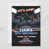 Neon Trampoline Park Verjaardagsfeestje Jongen Kaart (Voorkant)