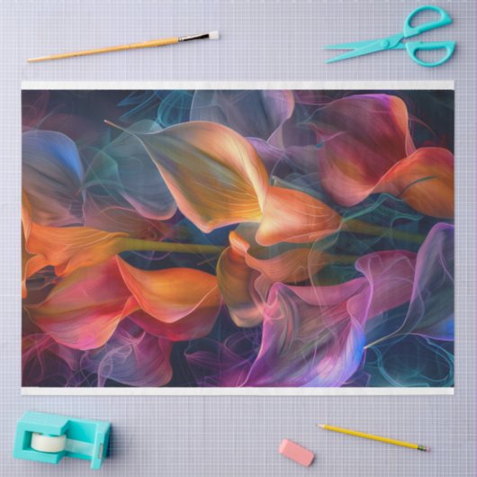 Neon Translucent Calla Lillie's Decoupage Tissuepapier (Craft)