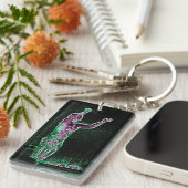 Neon Transparency Man die voor de hemel bereikt ik Sleutelhanger (Voorkant Rechts)