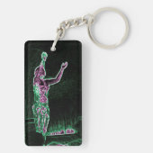 Neon Transparency Man die voor de hemel bereikt ik Sleutelhanger (achterkant)
