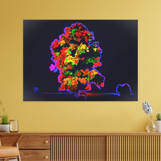 Neon tree explosie canvas afdruk (Insitu (Woonkamer))
