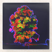 Neon tree explosie glazen onderzetter (Voorkant)