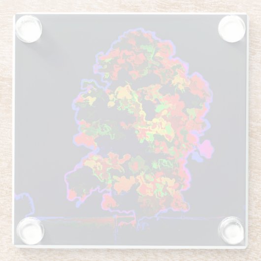Neon tree explosie glazen onderzetter (Achterkant)