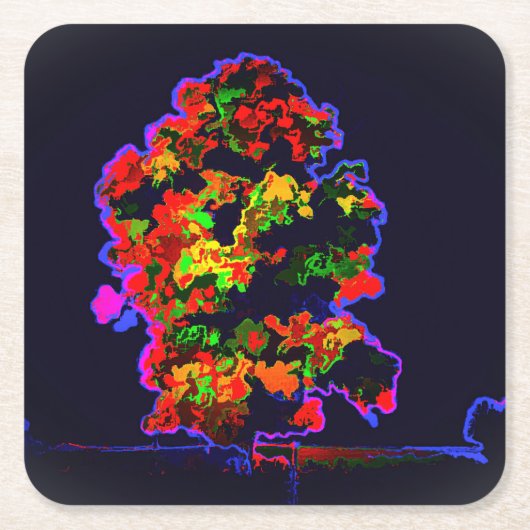 Neon tree explosie kartonnen onderzetters (Voorkant)