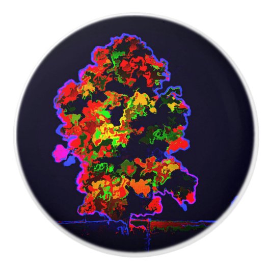 Neon tree explosie keramische knop (Voorkant)