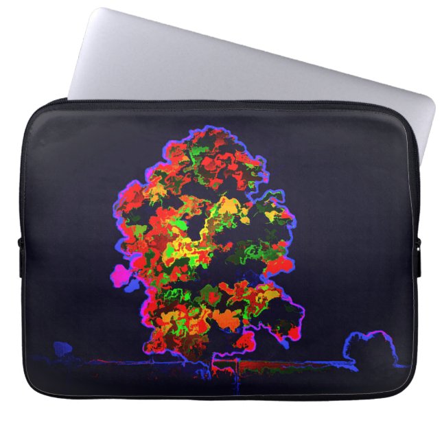 Neon tree explosie laptop sleeve (Voorkant)