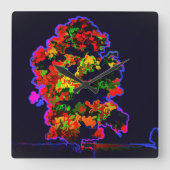 Neon tree explosie vierkante klok (Voorkant)