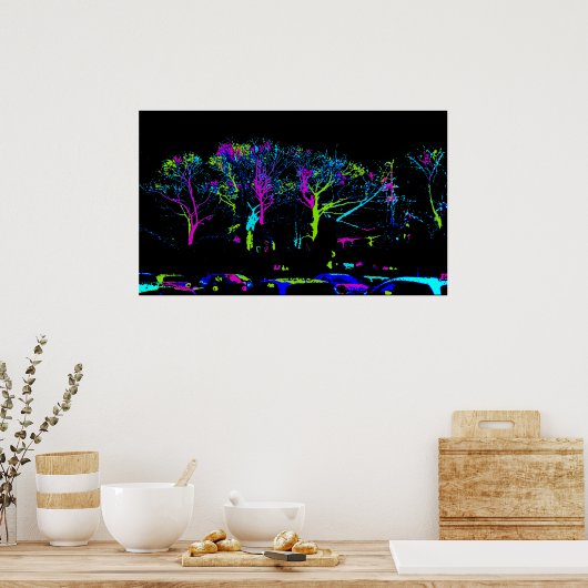 Neon Trees Urban Skyline - dark sky Poster (Keuken)