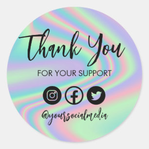 Neon Trendy Dank u voor mediumtoevoeging Ronde Sticker