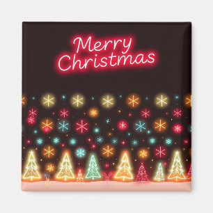 Neon Trendy Kerstvakantie Collectie Magneet