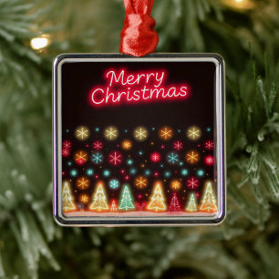 Neon Trendy Kerstvakantie Collectie Metalen Ornament