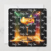 Neon Trendy Party Time gepersonaliseerd Kaart (Voorkant)
