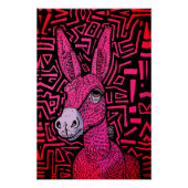 Neon Tribal Donkey - Vette en psychedelische muurk Perfect Poster (Voorkant)