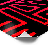 Neon Tribal Donkey - Vette en psychedelische muurk Perfect Poster (Hoek)