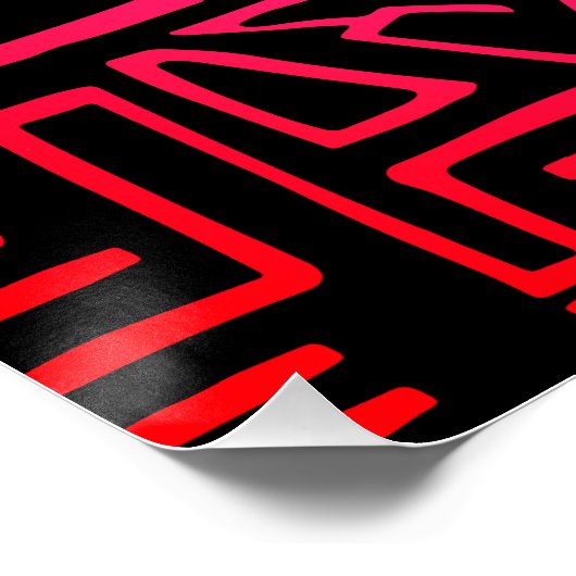 Neon Tribal Donkey - Vette en psychedelische muurk Perfect Poster (Hoek)