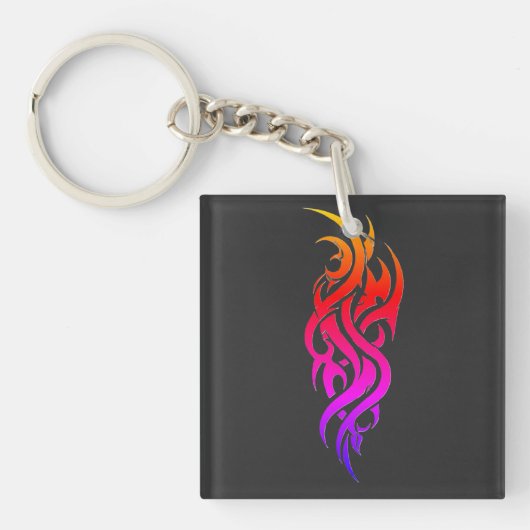 Neon tribal op achterkant sleutelhanger (voorkant)