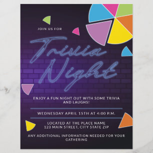 Neon Trivia Nachtfeest Flyer