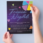 Neon Trivia Nachtfeest Flyer (Hand)
