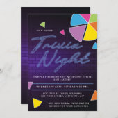 Neon Trivia Nachtfeest Kaart (Voorkant / Achterkant)