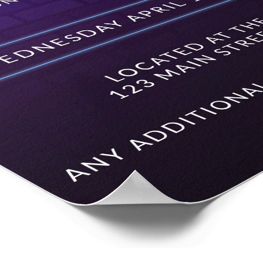 Neon Trivia Nachtfeest Poster (Hoek)