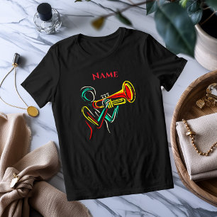 Neon trompet lijn kunst Levendig muzikaal T-shir Tri-Blend Shirt